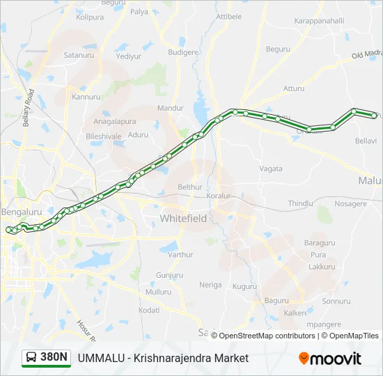 380N Bus Line Map