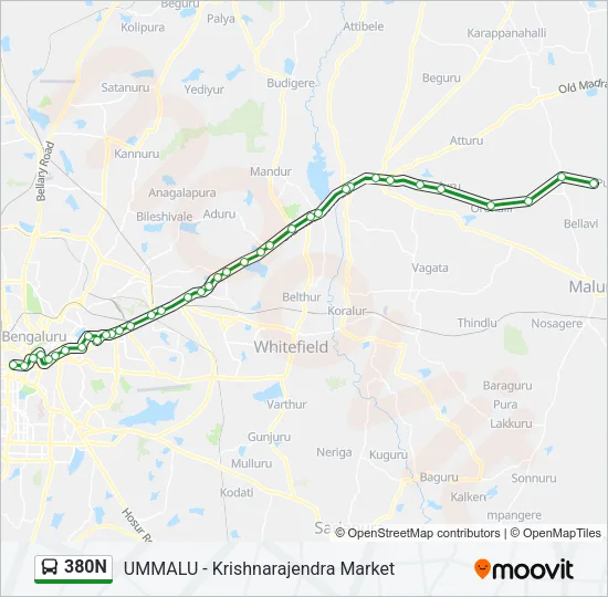 380N Bus Line Map