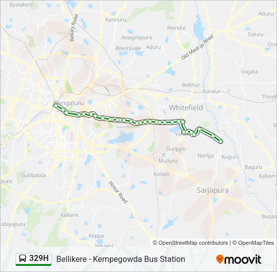 329H Bus Line Map