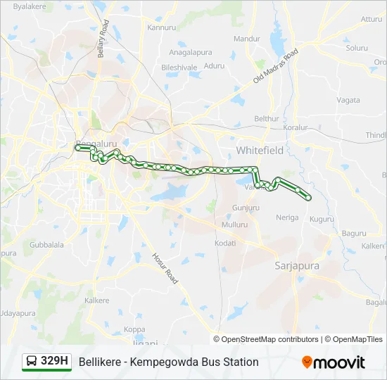 329H Bus Line Map