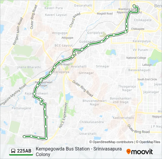 225AB Bus Line Map