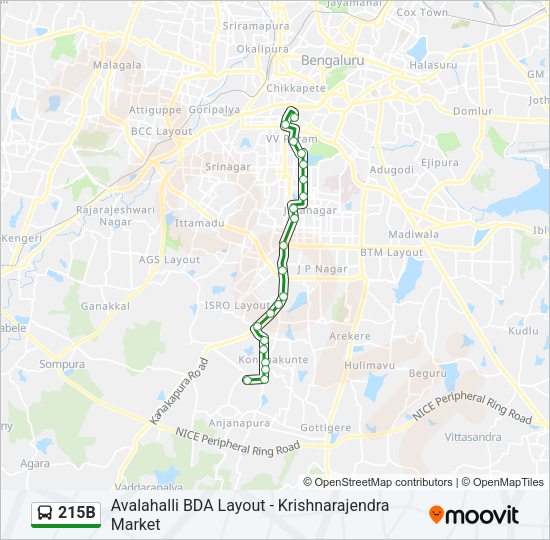 215B Bus Line Map