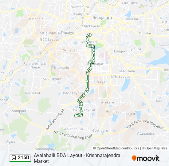 215B bus Line Map