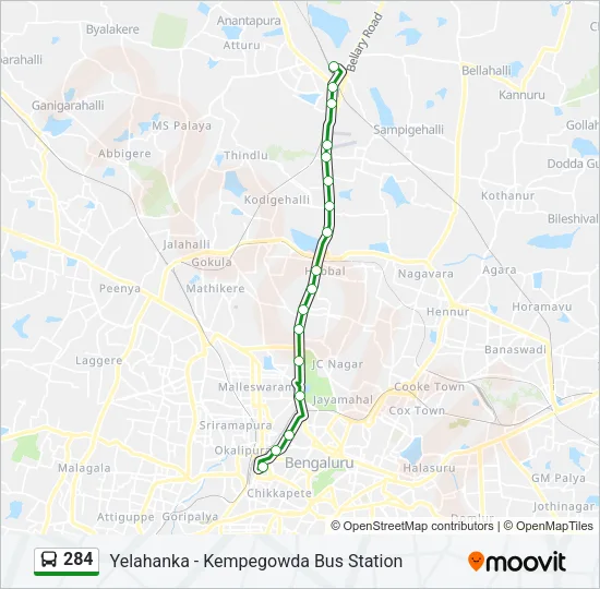 284 Bus Line Map