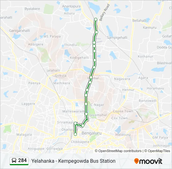 284 Bus Line Map