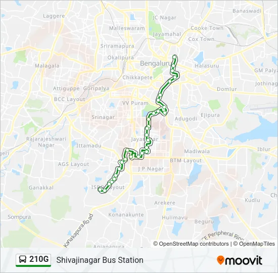 210G Bus Line Map