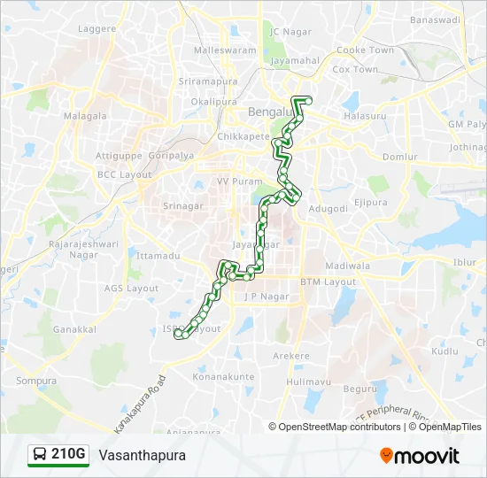 210G Bus Line Map