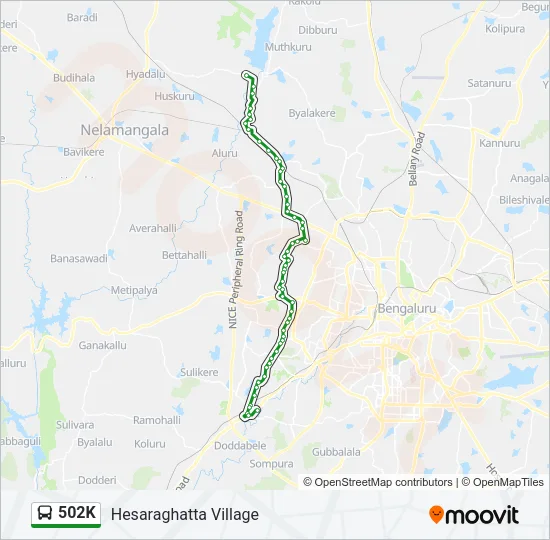 502K Bus Line Map
