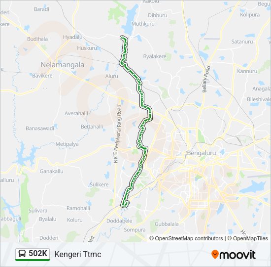 502K Bus Line Map