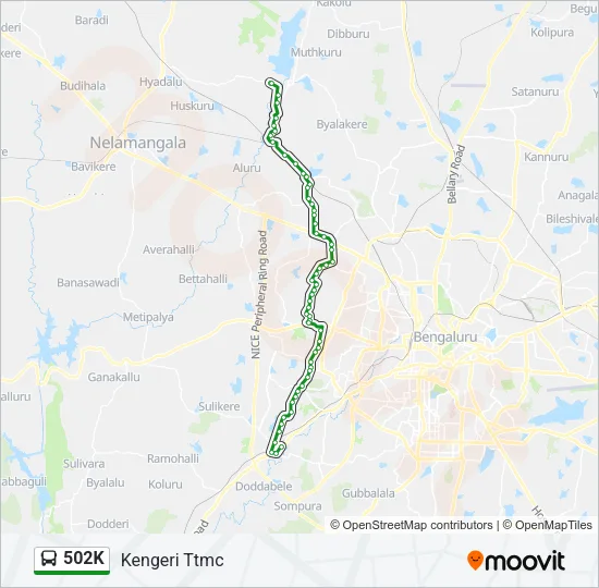502K Bus Line Map