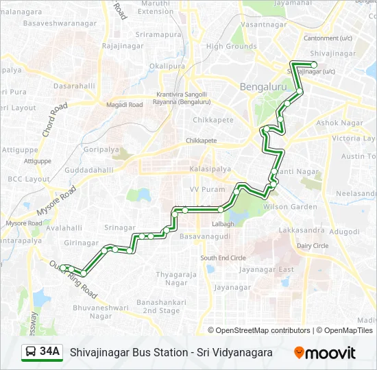 34A Bus Line Map