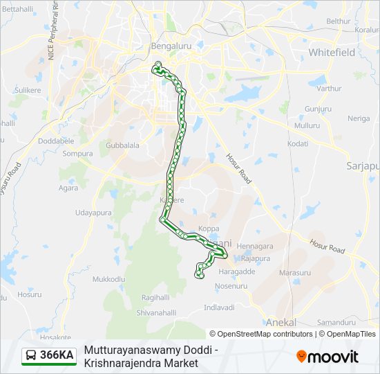 366KA Bus Line Map