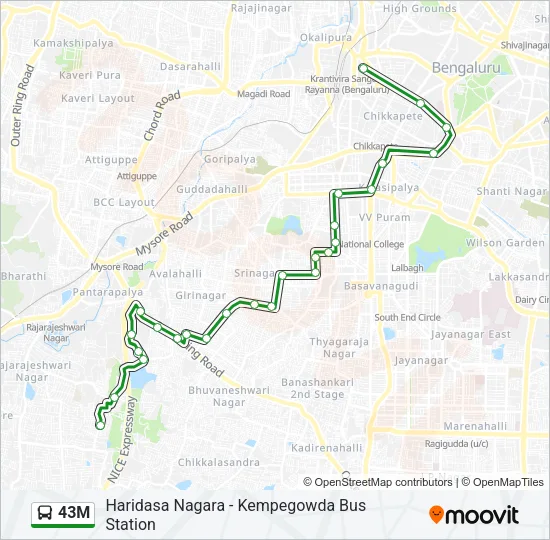 43M Bus Line Map