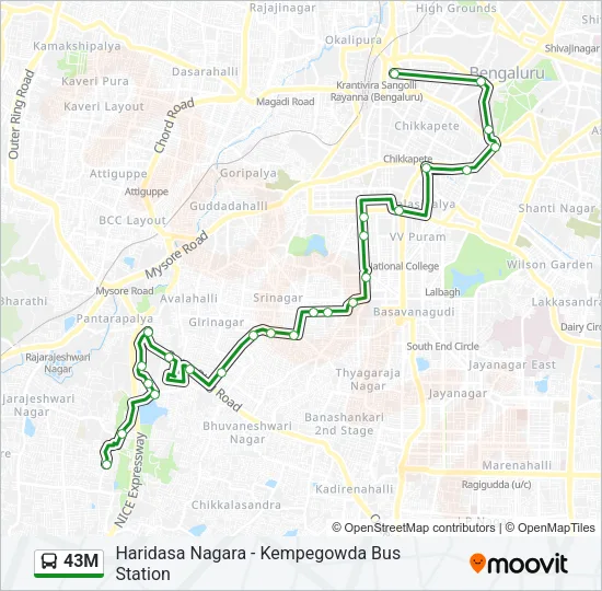 43M Bus Line Map
