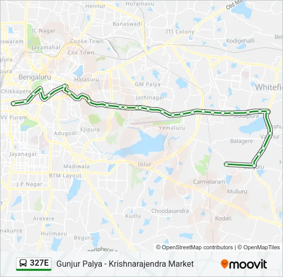327E Bus Line Map