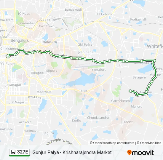 327E Bus Line Map