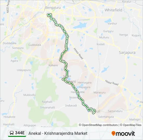 344E Bus Line Map