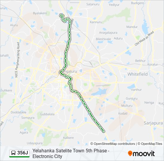 356J bus Line Map