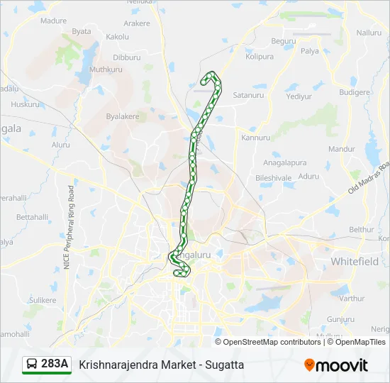 283A Bus Line Map