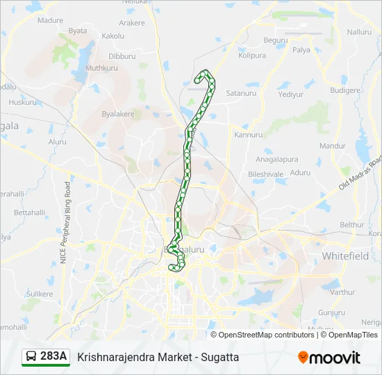 283A Bus Line Map