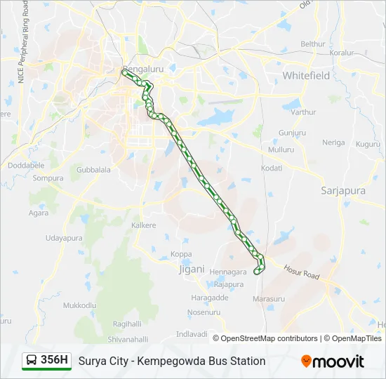 356H Bus Line Map