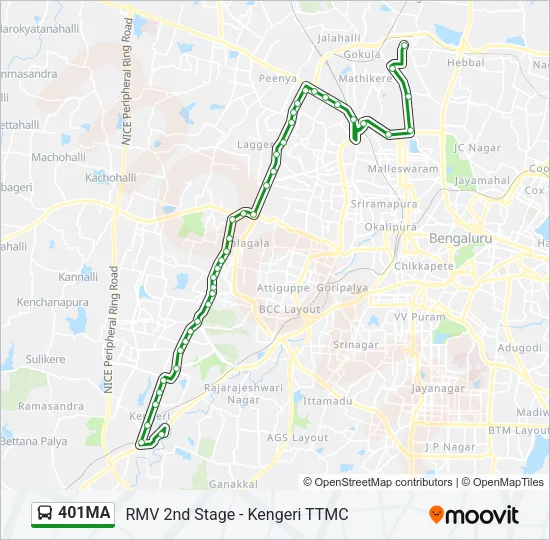 401MA Bus Line Map