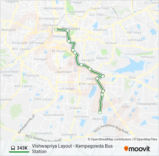343K Bus Line Map