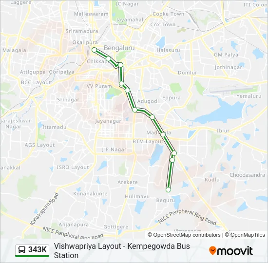 343K Bus Line Map