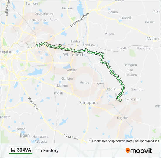 304VA Bus Line Map