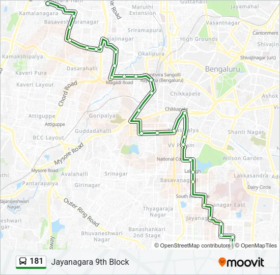 181 Bus Line Map