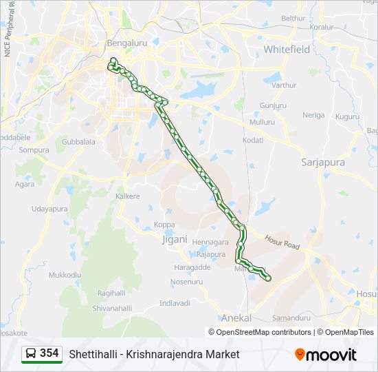 354 Bus Line Map