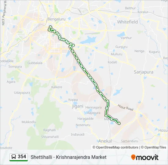 354 Bus Line Map