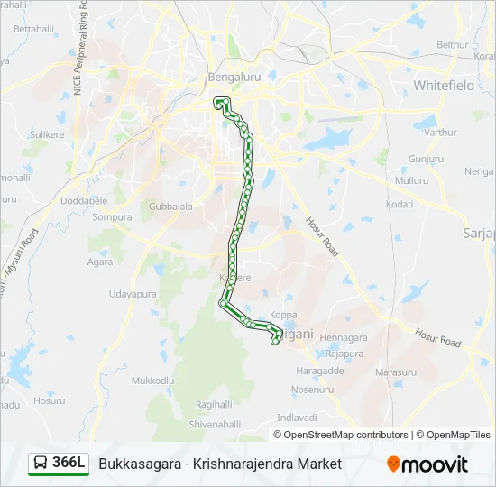 366L Bus Line Map