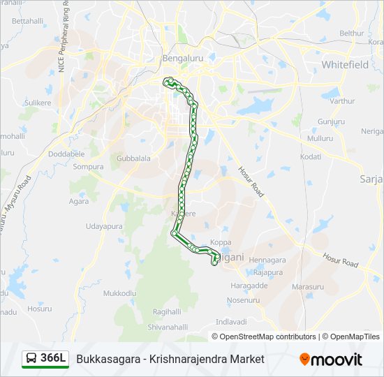 366L bus Line Map