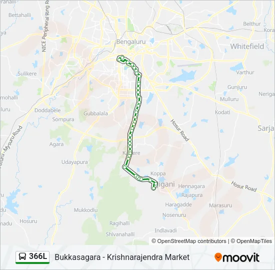 366L Bus Line Map