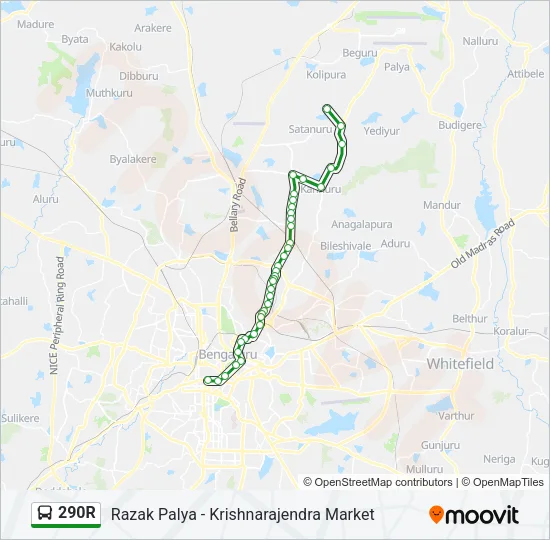 290R Bus Line Map