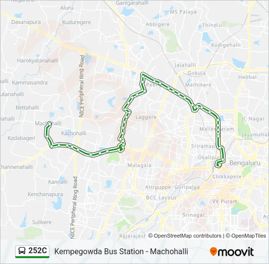 252C Bus Line Map