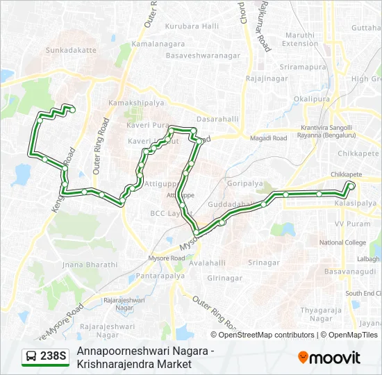 238S Bus Line Map