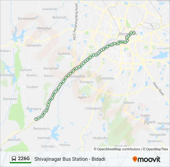 226G Bus Line Map