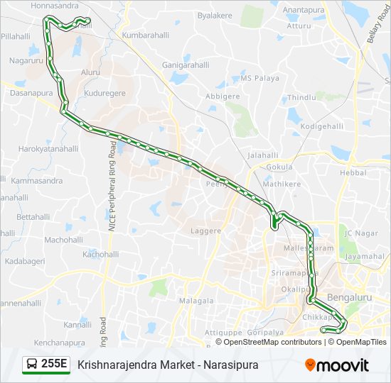 255E bus Line Map