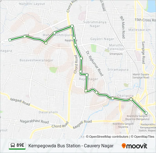 89E Bus Line Map