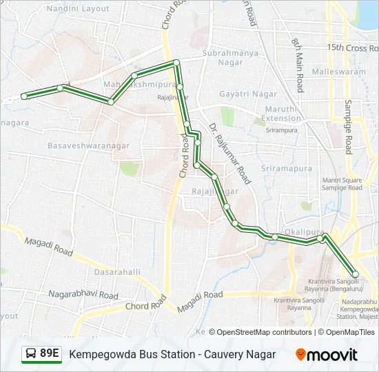 89E Bus Line Map
