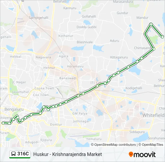 316C Bus Line Map