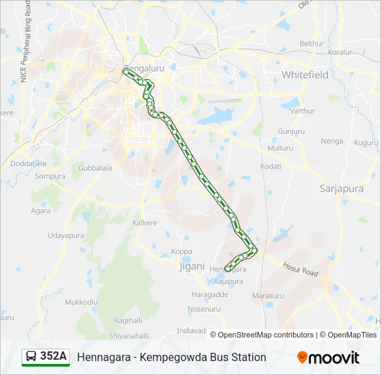 352A Bus Line Map