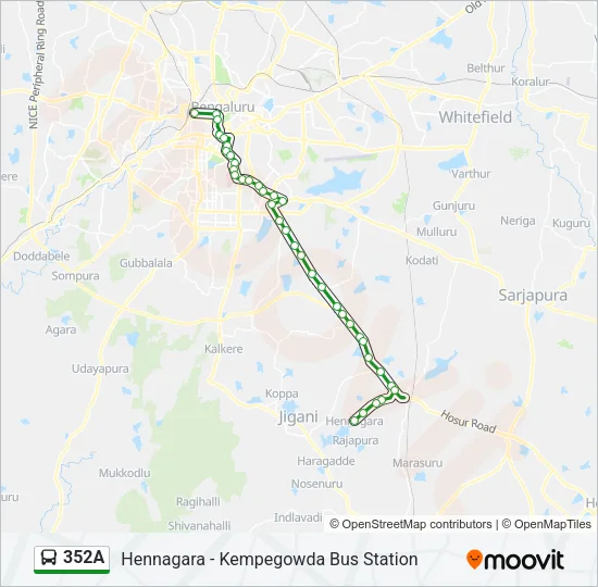 352A Bus Line Map