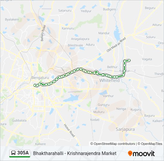 305A Bus Line Map