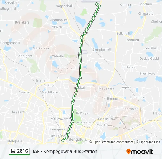 281C Bus Line Map