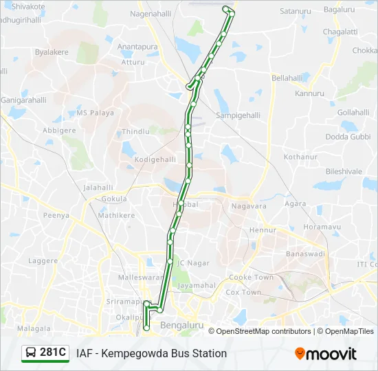 281C Bus Line Map