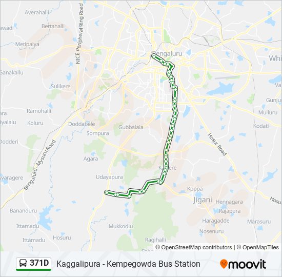 371D bus Line Map