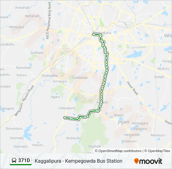 371D Bus Line Map
